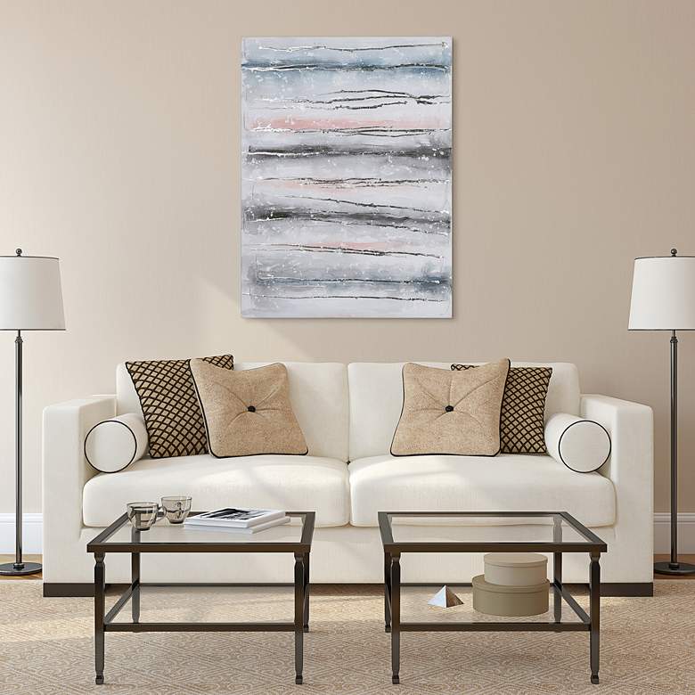 Image 1 Blue Roads 40" High Textured Metallic Canvas Wall Art in scene