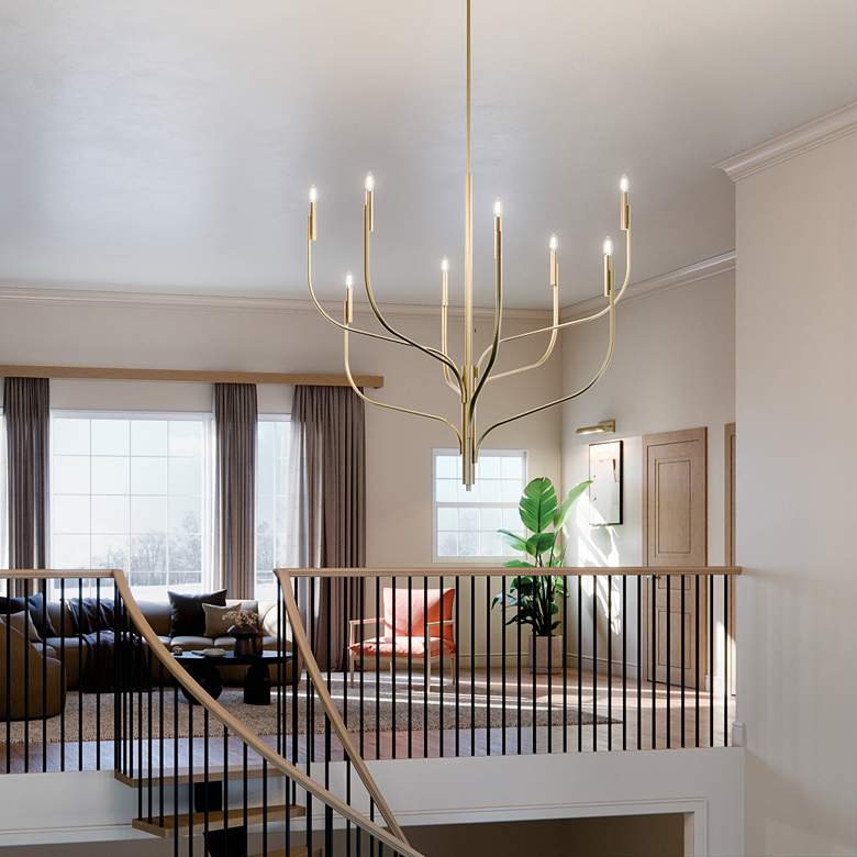 Image 1 Kichler Livadia 47 3/4"W Champagne Bronze 8-Light Chandelier in scene