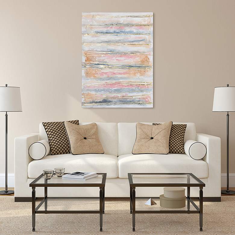 Image 1 Golden Roads 40" High Textured Metallic Canvas Wall Art in scene