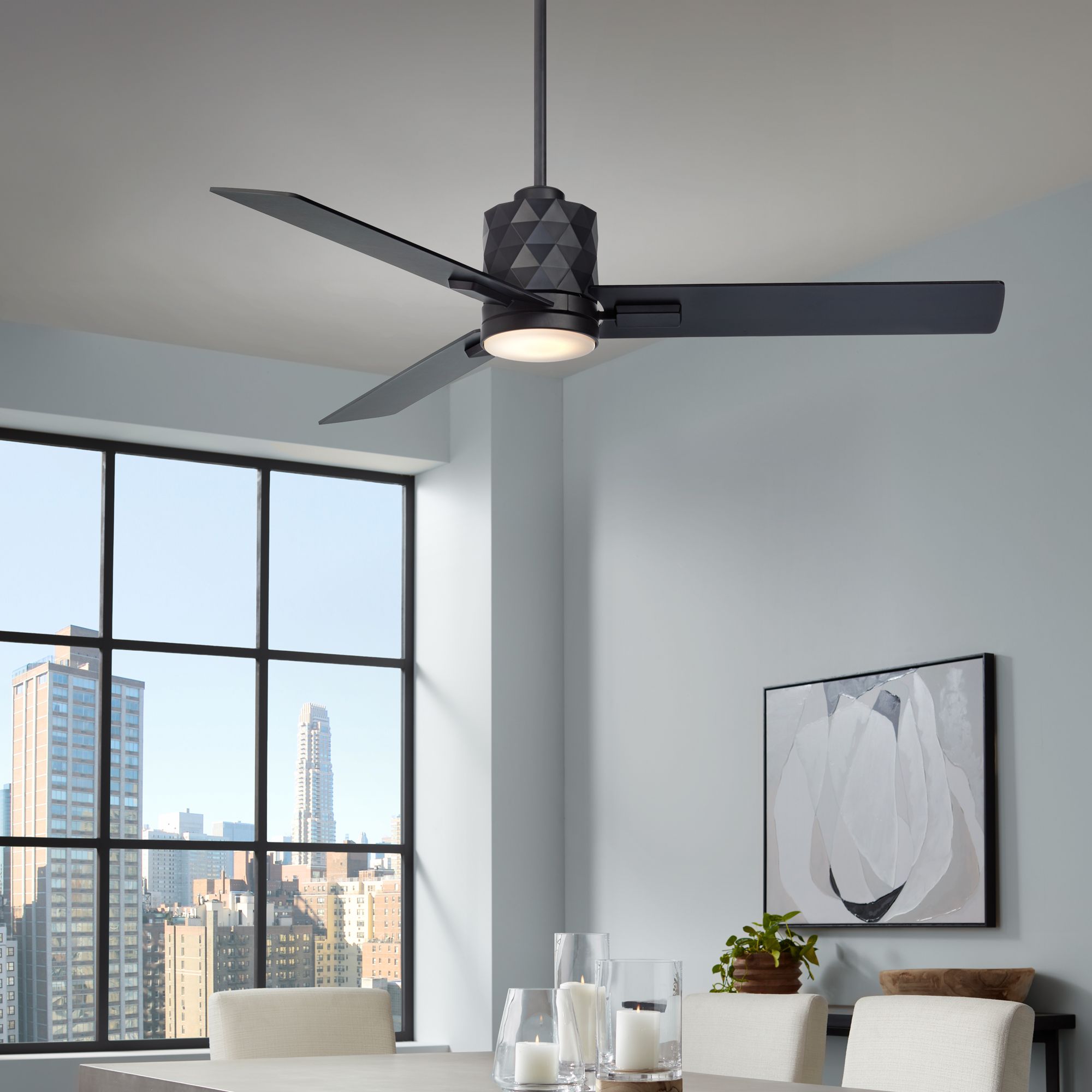 Watch A Video About the Casa Vieja Lex Matte Black LED Ceiling Fan with Remote/