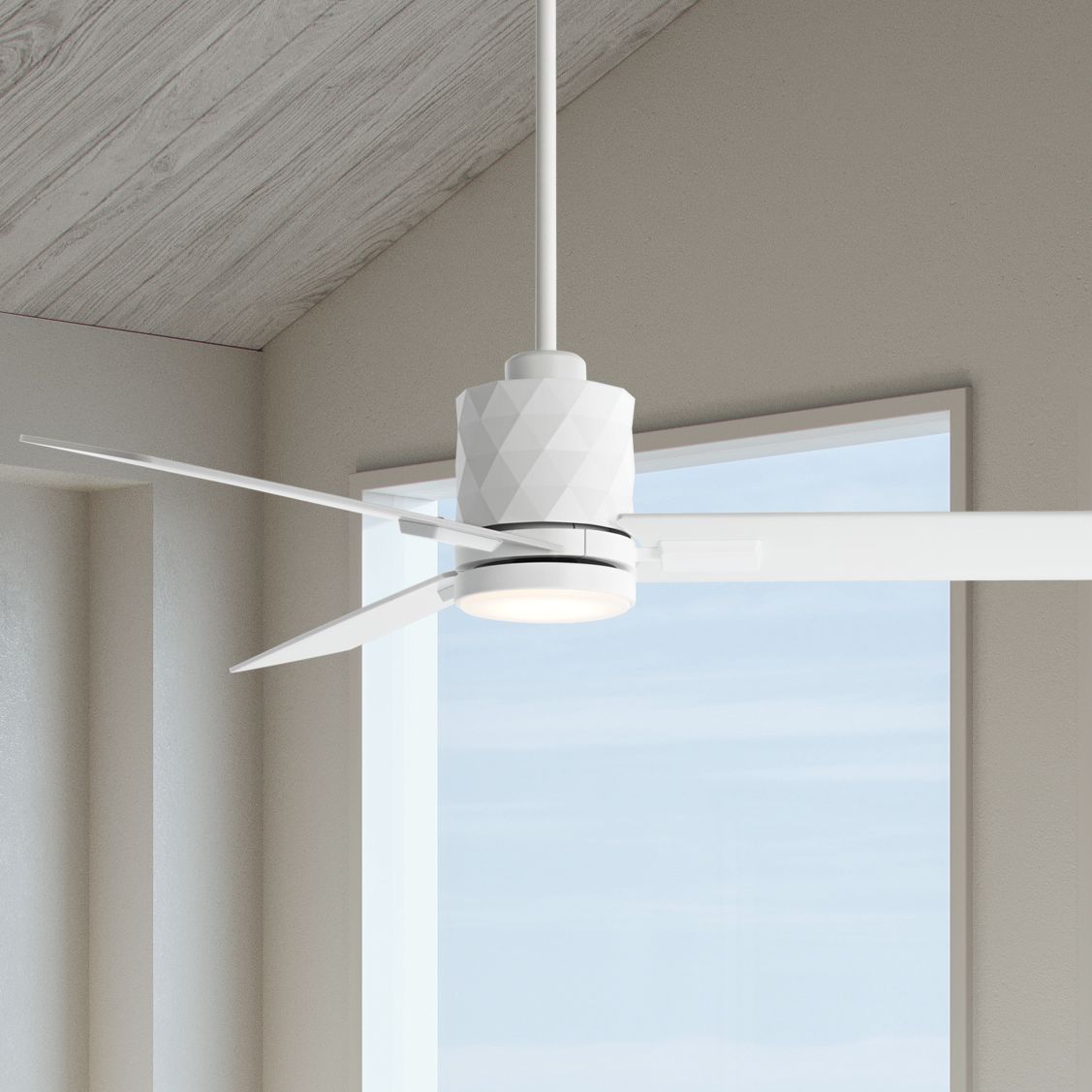 Watch A Video About the Casa Vieja Lex Matte White LED Ceiling Fan with Remote
