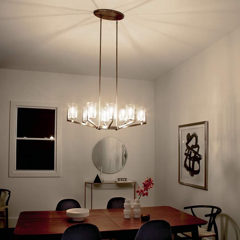 Image 1 Nye 8 Lt Chandelier Brass in scene