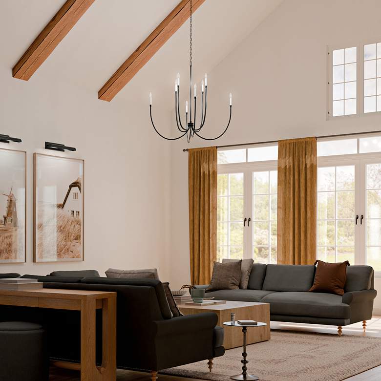 Image 1 Kichler Malene 45 1/4" Wide Black 8-Light Chandelier in scene