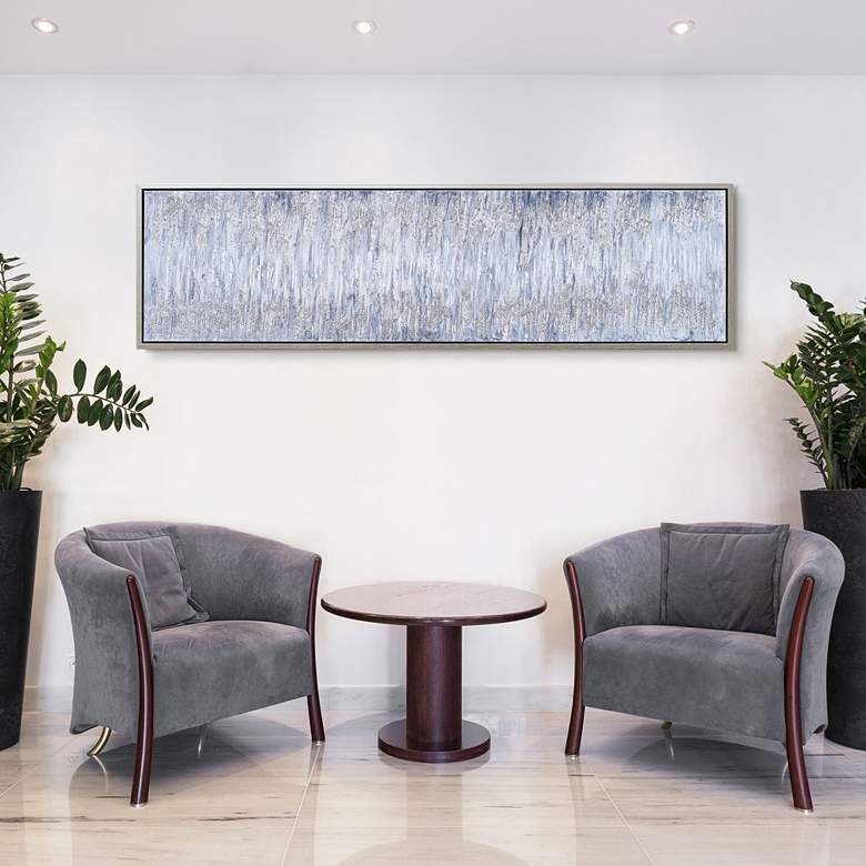 Image 1 Gray Field 72" Wide Textured Metallic Framed Canvas Wall Art in scene