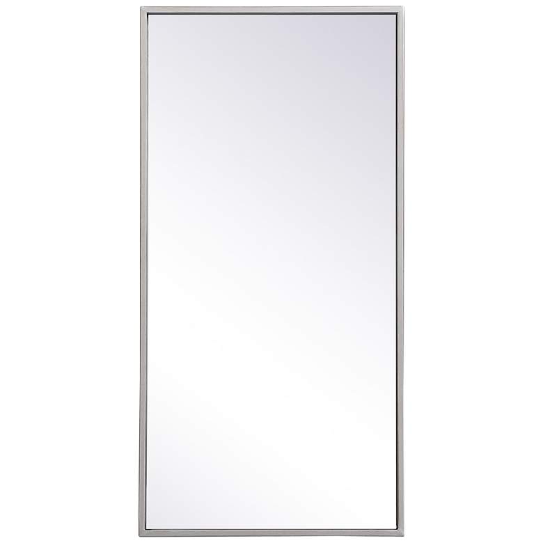 Image 1 28-in W x 14-in H Metal Frame Rectangle Wall Mirror in Silver