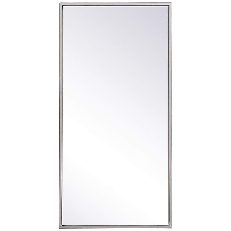 Image 2 28-in W x 14-in H Metal Frame Rectangle Wall Mirror in Silver
