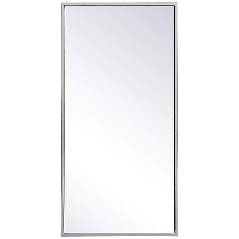 Image 1 28-in W x 14-in H Metal Frame Rectangle Wall Mirror in Silver