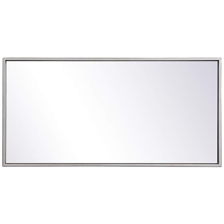 Image 6 28-in W x 14-in H Metal Frame Rectangle Wall Mirror in Silver more views