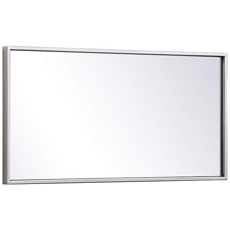 Image 7 28-in W x 14-in H Metal Frame Rectangle Wall Mirror in Silver more views
