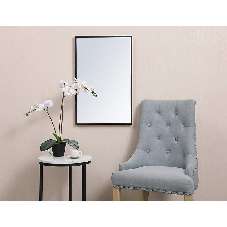 Image 2 28-in W x 18-in H Metal Frame Rectangle Wall Mirror in Black more views