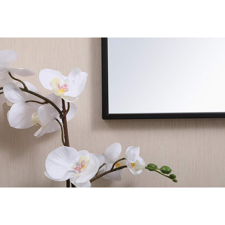 Image 3 28-in W x 18-in H Metal Frame Rectangle Wall Mirror in Black more views