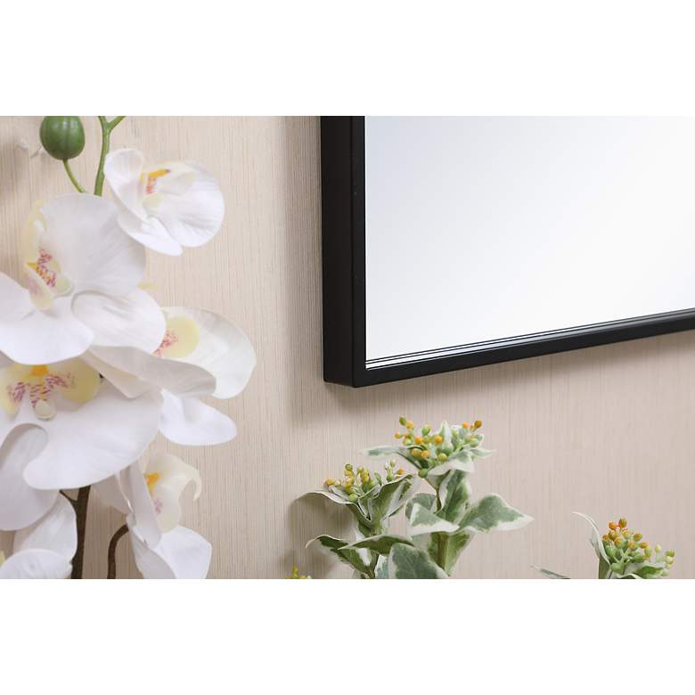 Image 4 28-in W x 18-in H Metal Frame Rectangle Wall Mirror in Black more views