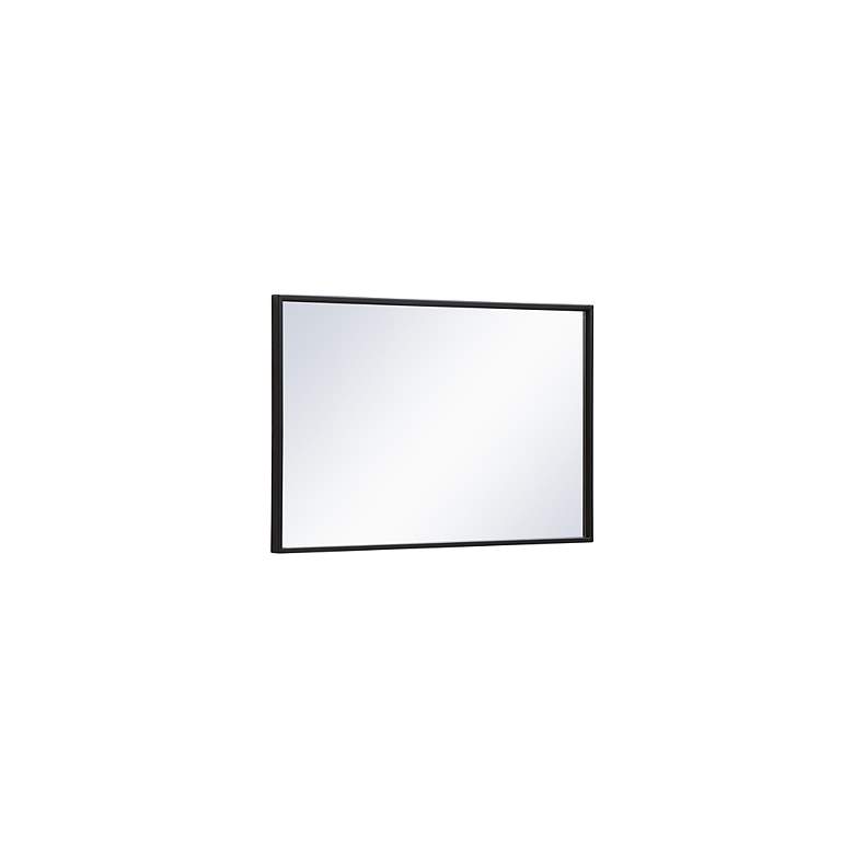 Image 7 28-in W x 18-in H Metal Frame Rectangle Wall Mirror in Black more views