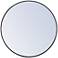 28-in W x 28-in H Metal Frame Round Wall Mirror in Black