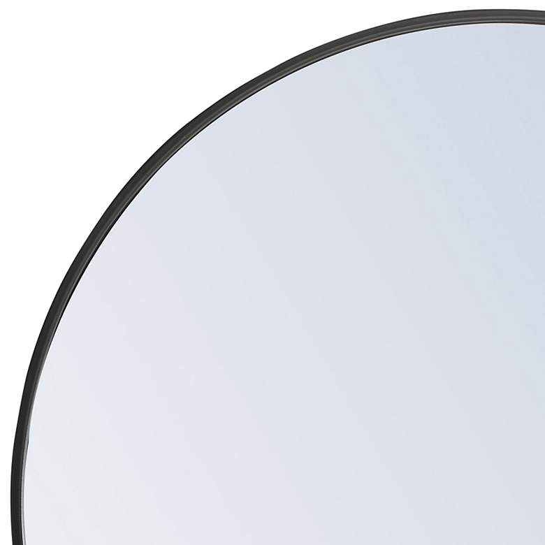 Image 3 28-in W x 28-in H Metal Frame Round Wall Mirror in Black more views
