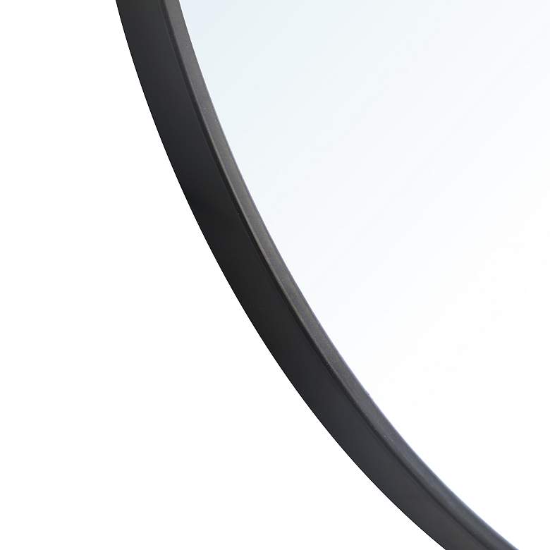 Image 4 28-in W x 28-in H Metal Frame Round Wall Mirror in Black more views