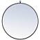 28-in W x 28-in H Metal Frame Round Wall Mirror in Black