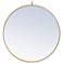 28-in W x 28-in H Metal Frame Round Wall Mirror in Brass