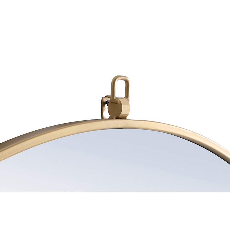 Image 4 28-in W x 28-in H Metal Frame Round Wall Mirror in Brass more views
