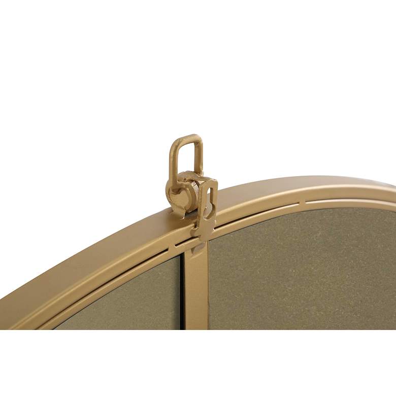 Image 7 28-in W x 28-in H Metal Frame Round Wall Mirror in Brass more views