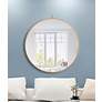 28-in W x 28-in H Metal Frame Round Wall Mirror in Brass