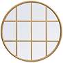 Thumbnail2 of 28-in W x 28-in H Metal Windowpane Wall Mirror in Brass