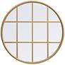 28-in W x 28-in H Metal Windowpane Wall Mirror in Brass