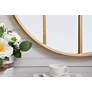 Thumbnail4 of 28-in W x 28-in H Metal Windowpane Wall Mirror in Brass more views