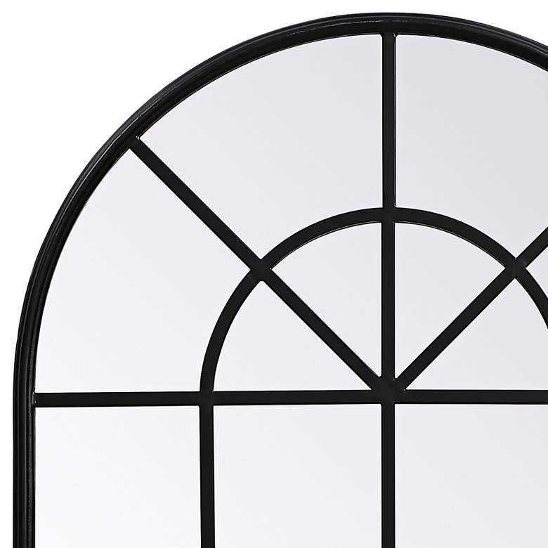 Image 4 28-in W x 41.5-in H Metal Windowpane Wall Mirror in Black more views