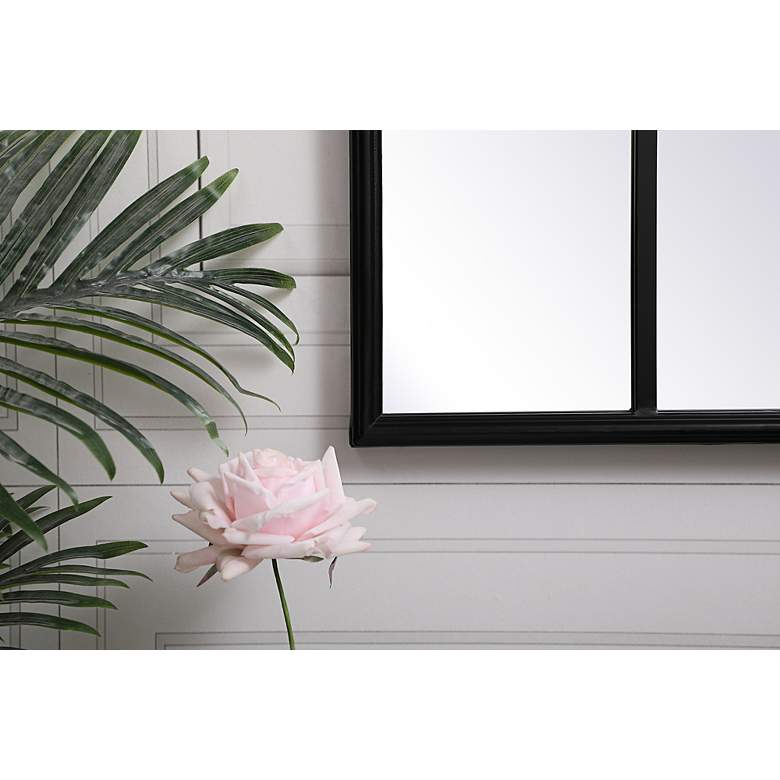 Image 5 28-in W x 41.5-in H Metal Windowpane Wall Mirror in Black more views