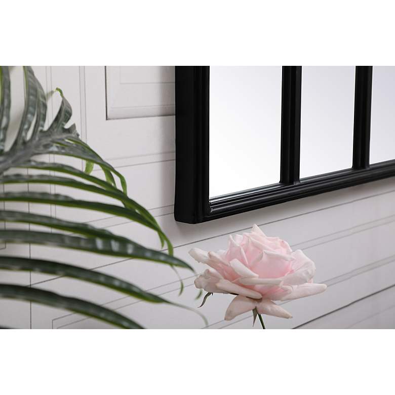 Image 6 28-in W x 41.5-in H Metal Windowpane Wall Mirror in Black more views