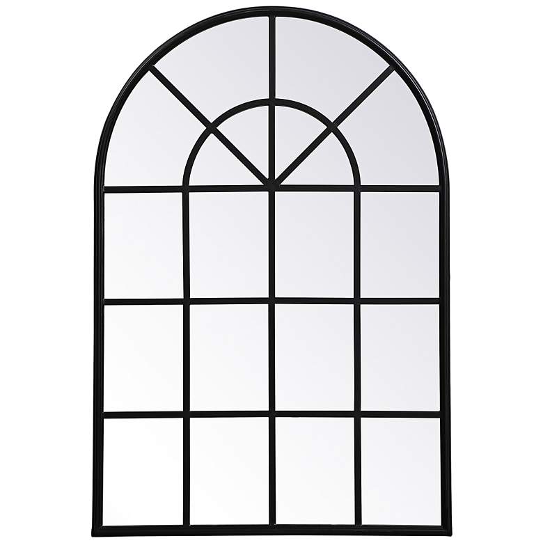 Image 7 28-in W x 41.5-in H Metal Windowpane Wall Mirror in Black more views