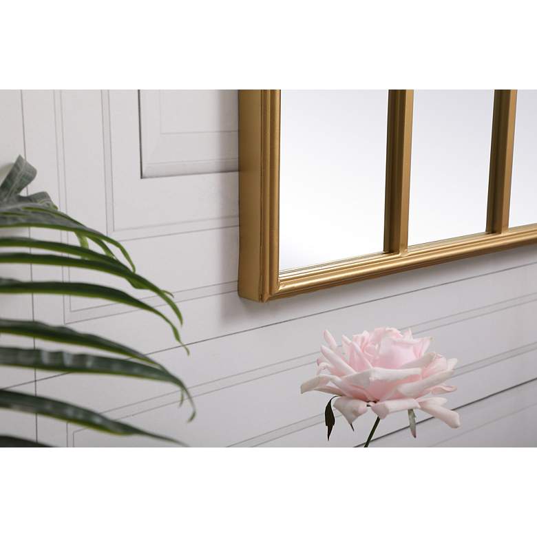Image 5 28-in W x 41.5-in H Metal Windowpane Wall Mirror in Brass more views
