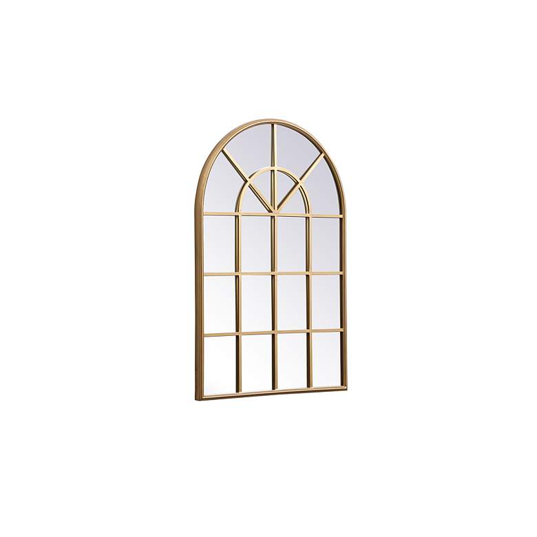 Image 6 28-in W x 41.5-in H Metal Windowpane Wall Mirror in Brass more views