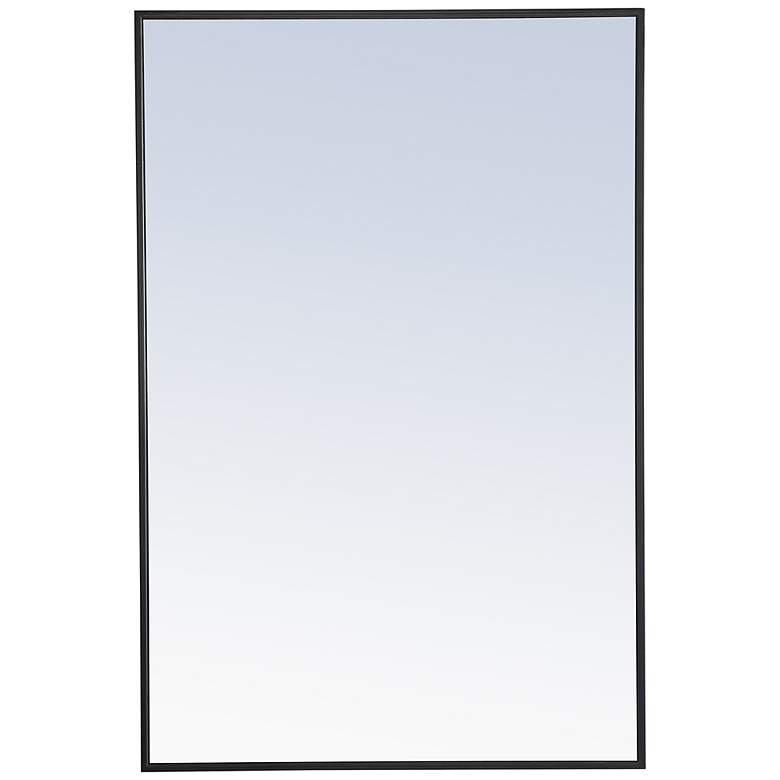 Image 3 28-in W x 42-in H Metal Frame Rectangle Wall Mirror in Black