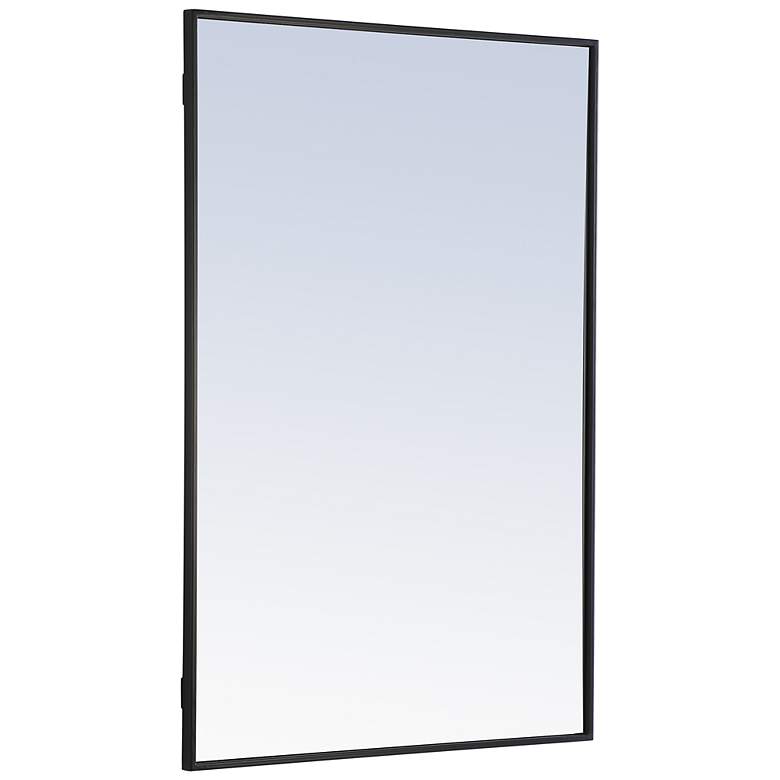 Image 6 28-in W x 42-in H Metal Frame Rectangle Wall Mirror in Black more views