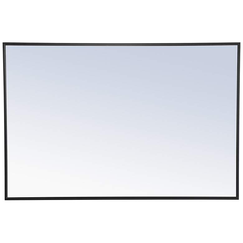 Image 7 28-in W x 42-in H Metal Frame Rectangle Wall Mirror in Black more views