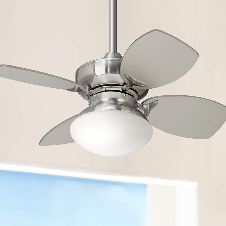Image 1 28 inch Casa Vieja Hana Bay Brushed Nickel LED Ceiling Fan
