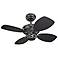 28" Colony II Matte Black Finish Ceiling Fan