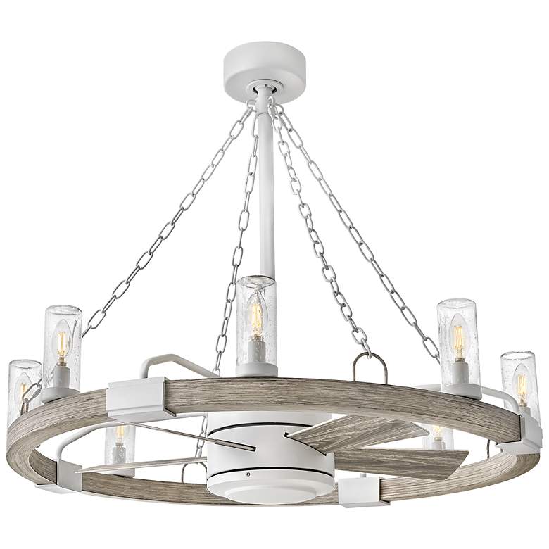 Image 4 28" Hinkley Sawyer White Wet Rated LED Fandelier Smart Ceiling Fan more views