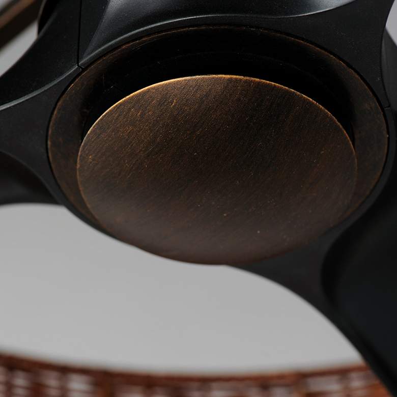 Image 4 28" Maxim Tulum Dark Stained Rattan LED Smart Fandelier more views
