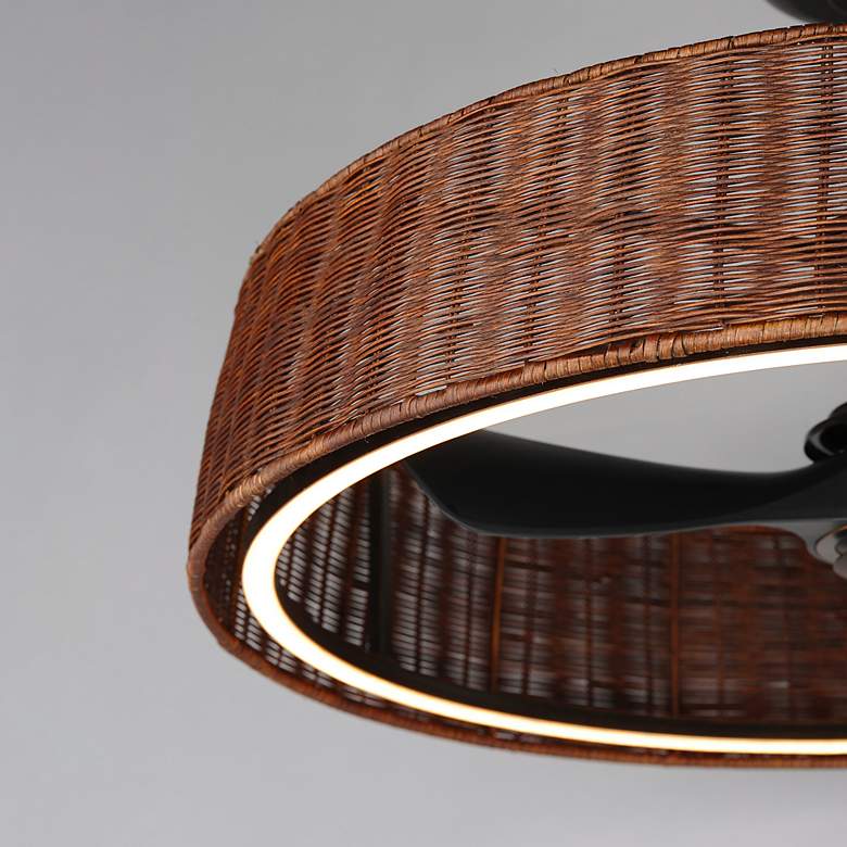 Image 6 28" Maxim Tulum Dark Stained Rattan LED Smart Fandelier more views