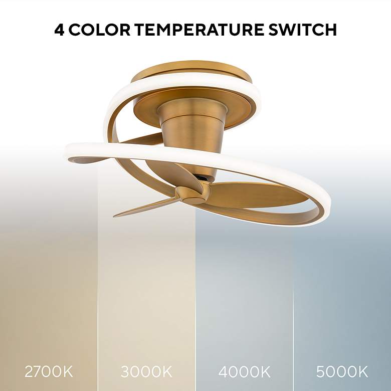 Image 4 28" Modern Forms Veloce Aged Brass LED Damp Smart Hugger Ceiling Fan more views