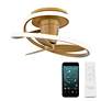 5_28" Modern Forms Veloce Aged Brass LED Damp Smart Hugger Ceiling Fan more views