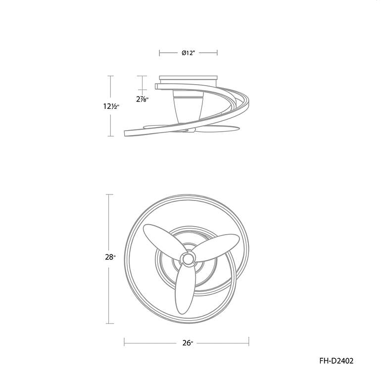 Image 5 28" Modern Forms Veloce Black LED Outdoor Smart Hugger Ceiling Fan more views