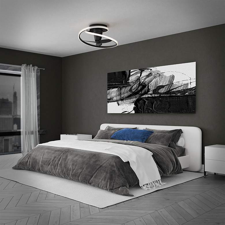 Image 6 28" Modern Forms Veloce Black LED Outdoor Smart Hugger Ceiling Fan more views
