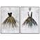 28" x 20" Ballet Lady Muted Palette Hand Painted Canvas - Set of 