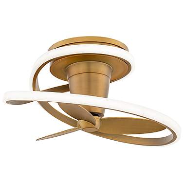 28" Modern Forms Veloce Aged Brass LED Damp Smart Hugger Ceiling Fan
