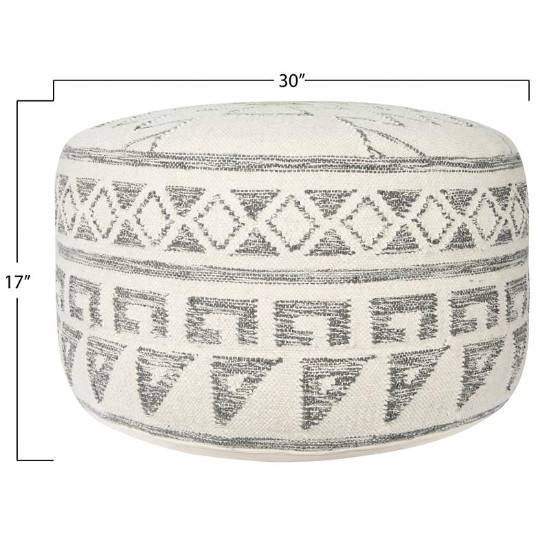 Image 2 28" Round Wool Blend Kilim Pouf more views