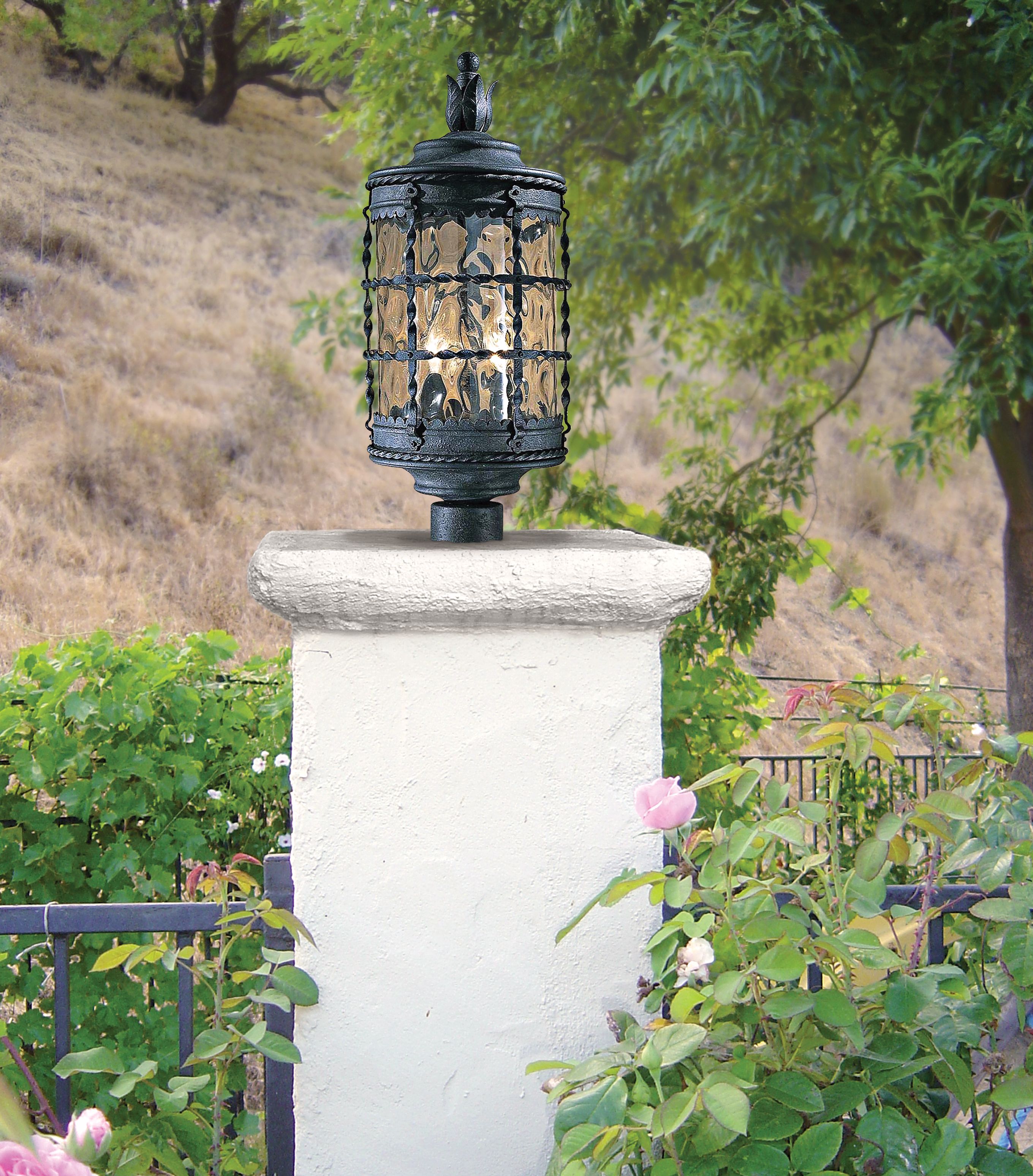 Image 1 Mallorca 22 3/4" High Black Finish Outdoor Post Light in scene